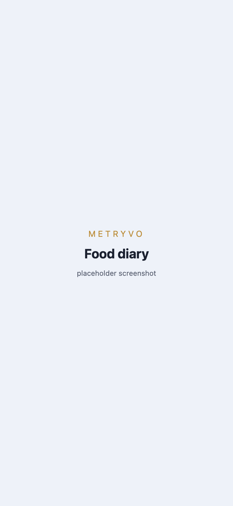 The food diary on a phone, light theme